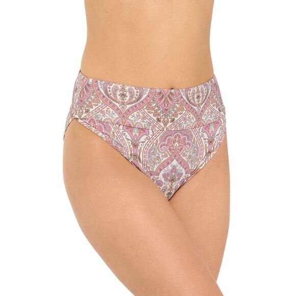 NWT FRESHWATER High-Waisted Swim Bottoms Sz L Paisley Bathing Swimsuit Tankini - Picture 1 of 7